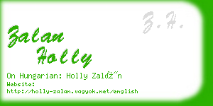 zalan holly business card